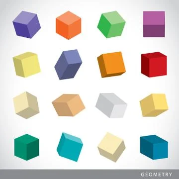 Set of 3D Geometric shapes, solids element vector illustration.	 Stock Illustration
