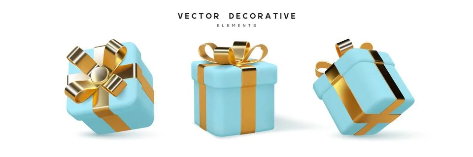 Set of 3d gift boxes. Stock Illustration