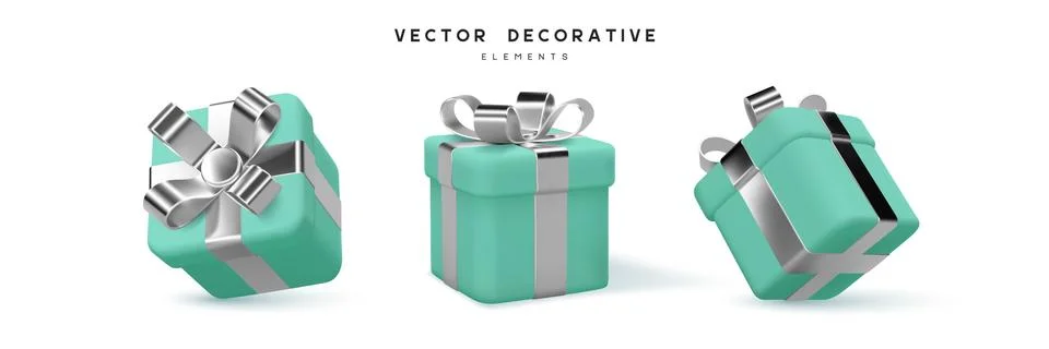 Set of 3d gift boxes. Stock Illustration