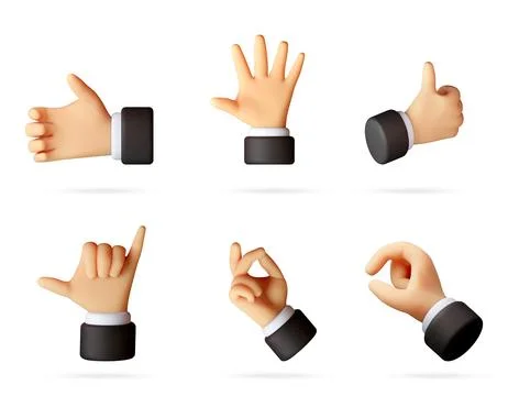 Set of 3d human hand gesture icons. イラスト素材