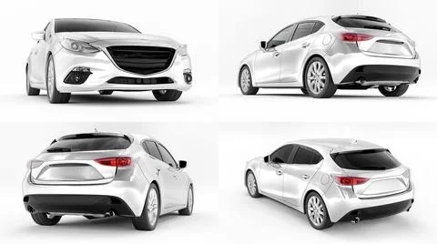 Set 3d illustration rendering city car for your creative design. Illustrazione stock