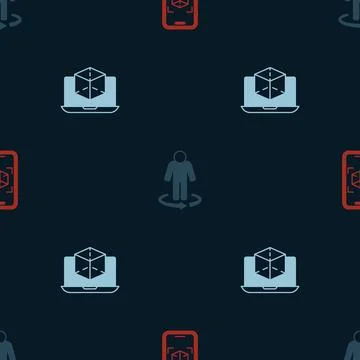 Set 3d modeling, and on seamless pattern. Vector 스톡 일러스트