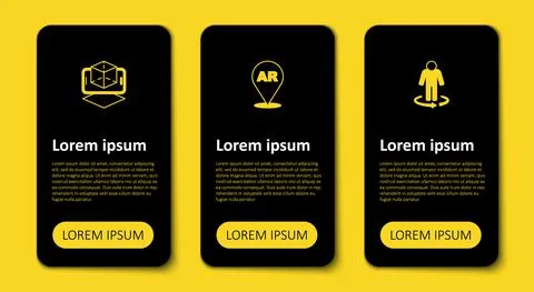 Set 3d modeling, Augmented reality AR and . Business infographic template Illustrazione stock