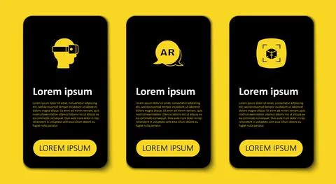 Set 3d modeling, Augmented reality AR and Virtual glasses. Business infographic Stock Illustration