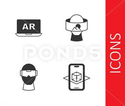 Set 3d Modeling Augmented Reality Ar Virtual Glasses And Icon Vector Set 3d Modeling Augmented Reality Ar Virtual Glasses And Icon Vector
