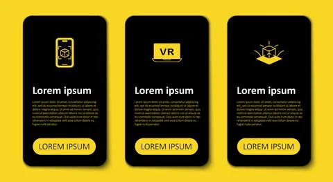 Set 3d modeling, Virtual reality and . Business infographic template. Vector 스톡 일러스트