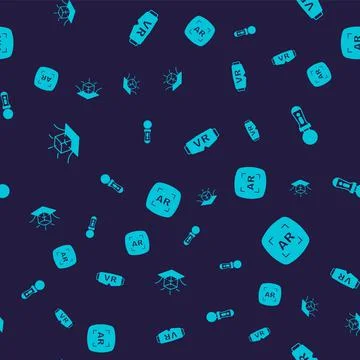 Set 3d modeling, VR controller game, Virtual reality glasses and Augmented AR on Illustrazione stock