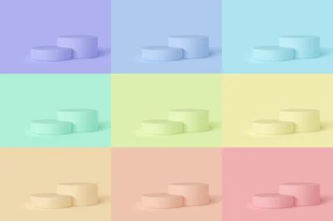 Set of 3d podium scenes. Stock Illustration