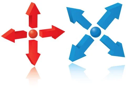 Set of 3d pointers on white bacground. Stock Illustration