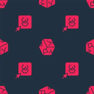 Set 3D printer and Isometric cube on seamless pattern. Vector 스톡 일러스트