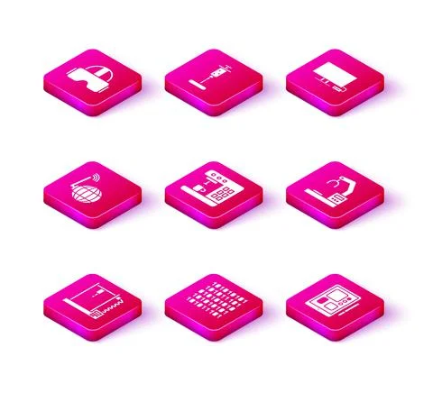 Set 3D printer, Binary code, Social network, Coffee machine, Graphic tablet 스톡 일러스트