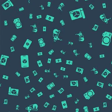 Set 3D printer, Graphing paper for engineering, software and Photo camera on Illustrazione stock