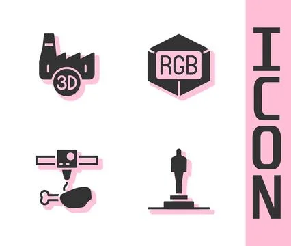 Set 3D printer model, Printing house industry, chicken leg and RGB and CMYK.. 스톡 일러스트