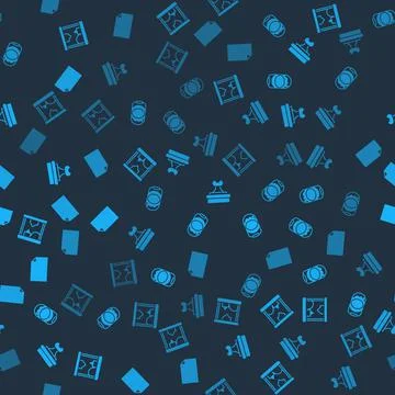 Set 3D printer, Paint bucket, Stamp and Empty document on seamless pattern Stock Illustration