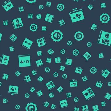 Set 3D printer setting, software, perfect copy and on seamless pattern. Vector Stock Illustration