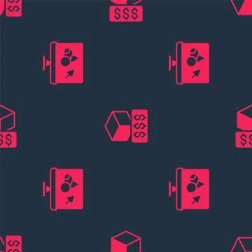 Set 3D printer software and services on seamless pattern. Vector Stock Illustration