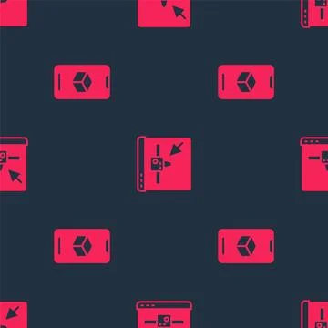 Set 3D printer software and setting on seamless pattern. Vector Stock Illustration