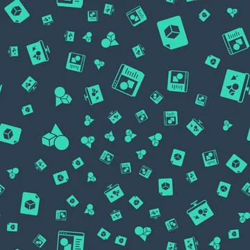 Set 3D printer software, Isometric cube file, Basic geometric shapes and on Illustrazione stock