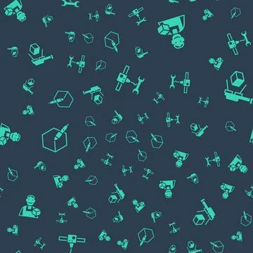 Set 3D printer wrench spanner, Graphic designer, 3d pen tool and scanner with Stock Illustration