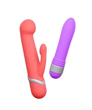Set of 3d realistic dildos vibrator isolated on white background. Sex toys fo イラスト素材