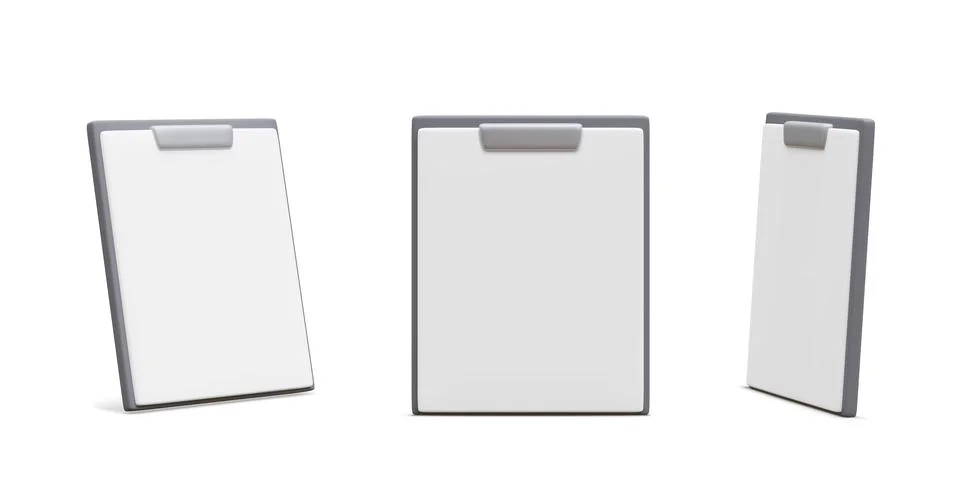 Set of 3d realistic document icon isolated on white background. Files or text Stock-Illustration