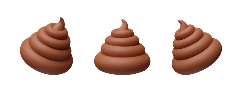 Set of 3D render poo Stock Illustration