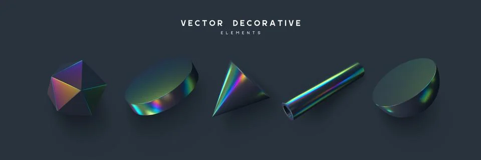 Set of 3d render primitives. Stock-Illustration