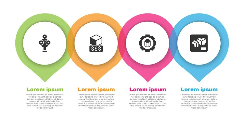 Set 3D scanner, printer services, setting and . Business infographic template Stock Illustration