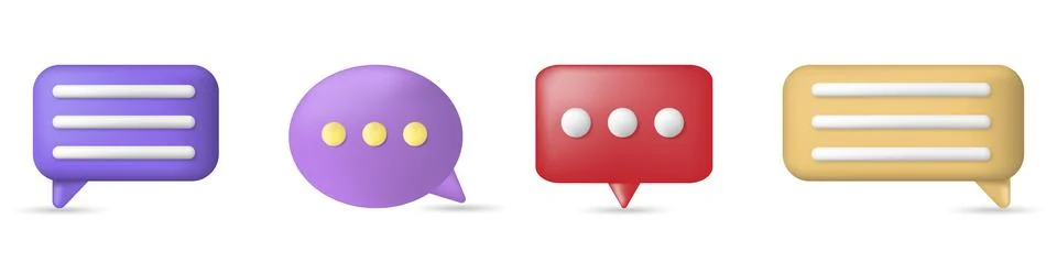 Set of 3d speech bubble Stock Illustration