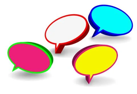 Set of 3D speech bubbles Illustrazione stock