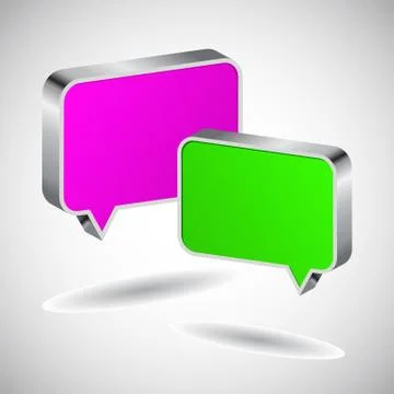 Set of 3d speech icon Stock Illustration