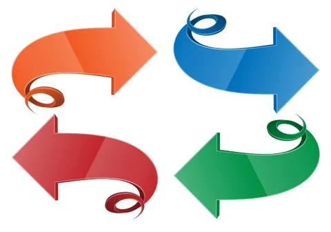 Set of  3D Spiral Arrow, Vector Illustration Stock-Illustration