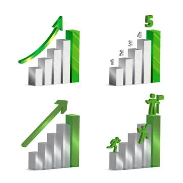 Set of 3d Vector charts Stock-Illustration