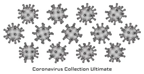 Set of 3d vector coronavirus signs or icons for second wave pandemic 스톡 일러스트