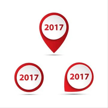 Set of 3D vector pointer with the number of new year 2017 Illustrazione stock