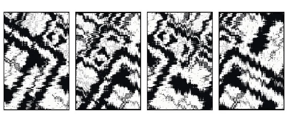 Set of 4 Abstract background in Ikat technique. For use on materials, in gr.. 스톡 일러스트