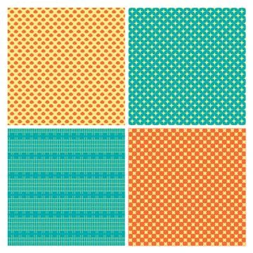 Set of 4 abstract geometry ornamental seamless patterns Illustrazione stock