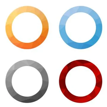 Set of 4 abstract polygonal mosaic borders (frames) Stock Illustration