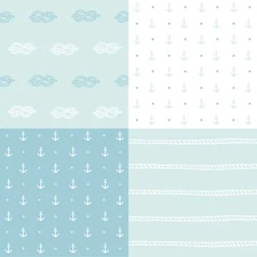 Set of 4 anchor pattern. Stock Illustration