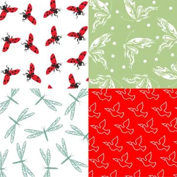 Set of 4 background pattern Illustrazione stock