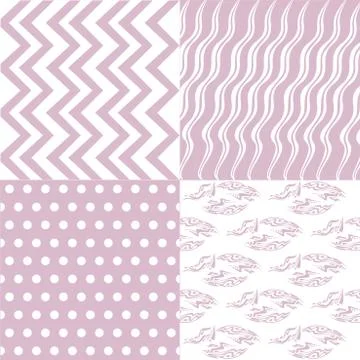 Set of 4 background pattern,geometric seamless fabric pattern Illustrazione stock