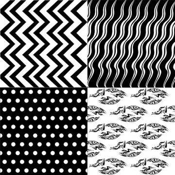 Set of 4 background pattern,geometric seamless fabric pattern Stock Illustration