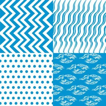 Set of 4 background pattern,geometric seamless fabric pattern Stock Illustration