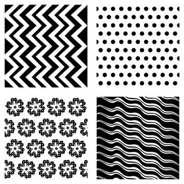 Set of 4 background pattern,geometric seamless fabric pattern Illustrazione stock