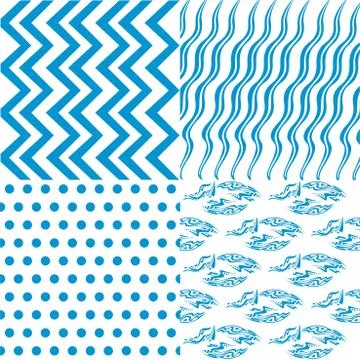 Set of 4 background pattern,geometric seamless fabric pattern Illustrazione stock