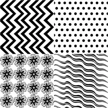 Set of 4 background pattern,geometric seamless fabric pattern Stock Illustration