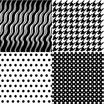 Set of 4 background pattern,geometric seamless fabric pattern Stock Illustration