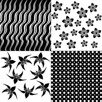 Set of 4 background pattern,geometric seamless fabric pattern Stock Illustration