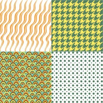 Set of 4 background pattern,geometric seamless fabric pattern Stock Illustration