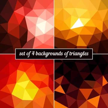 Set of 4 background triangles Stock Illustration